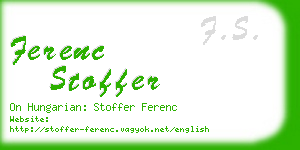 ferenc stoffer business card